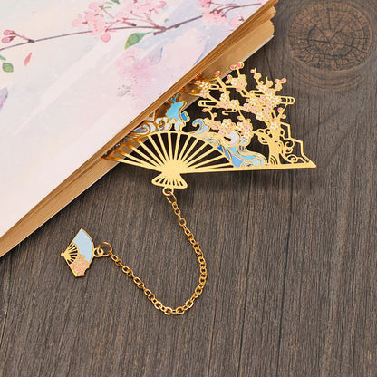 Chinese Style Brass Bookmark with Tassel