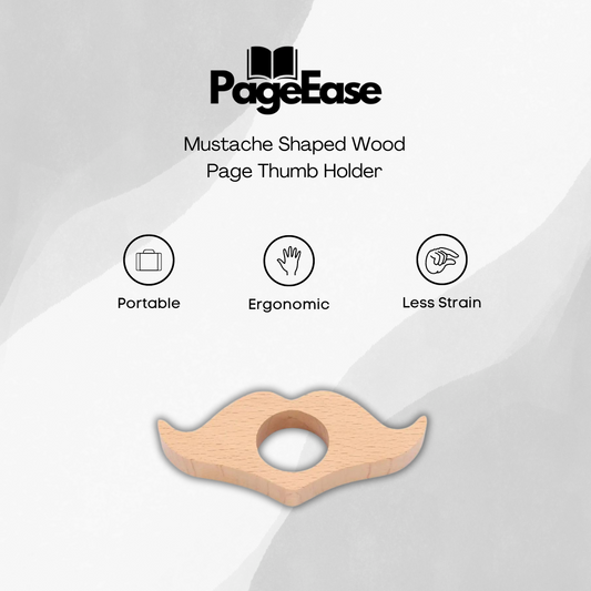 PageEase™ - Mustache Shaped Wood Page Buddy