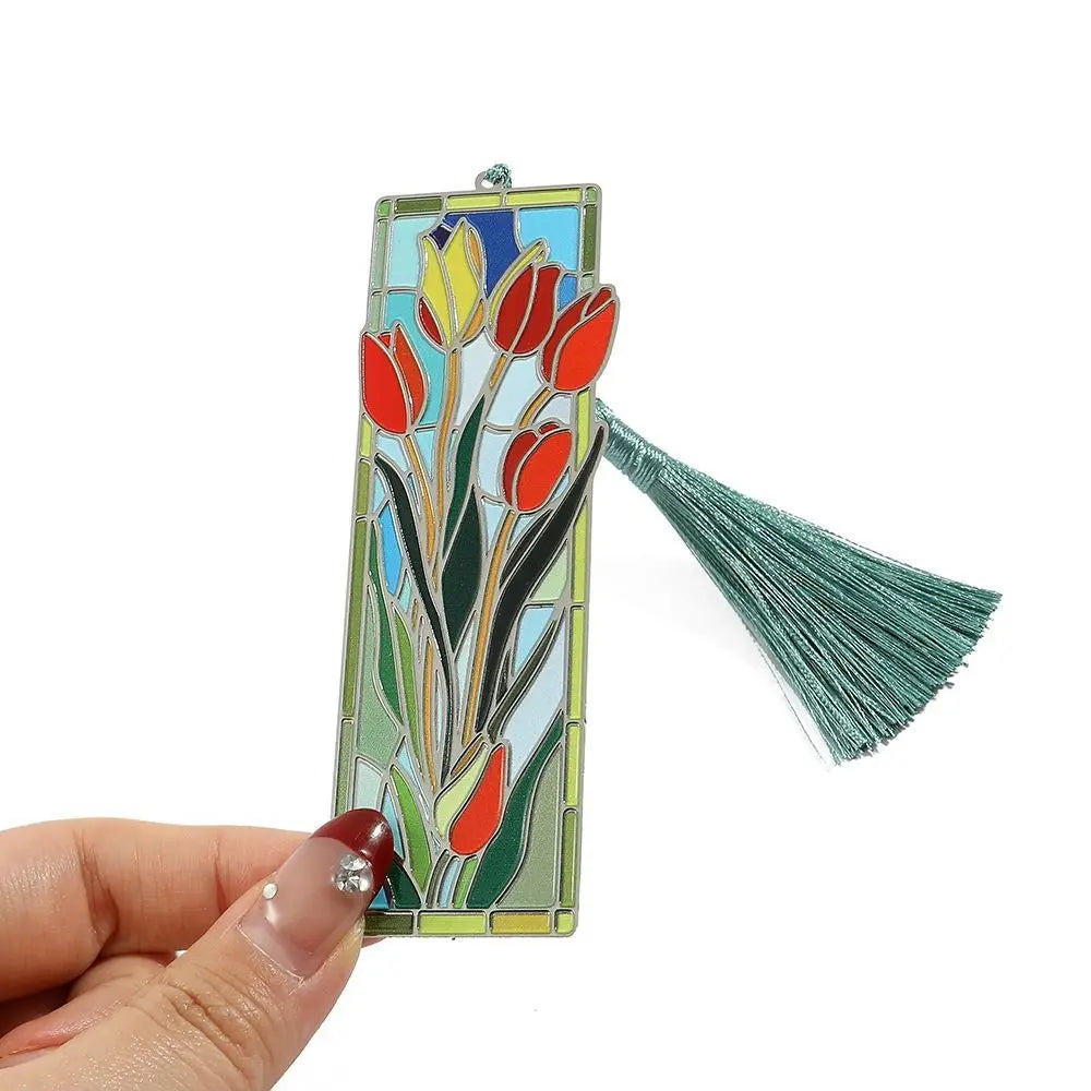 Metal Oil Painting Styled Bookmark w/ Tassel