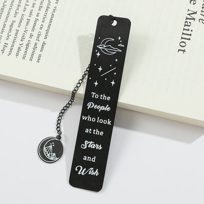 Black Engraved Bookmark w/ Tassel