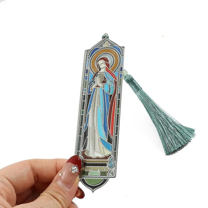 Metal Oil Painting Styled Bookmark w/ Tassel