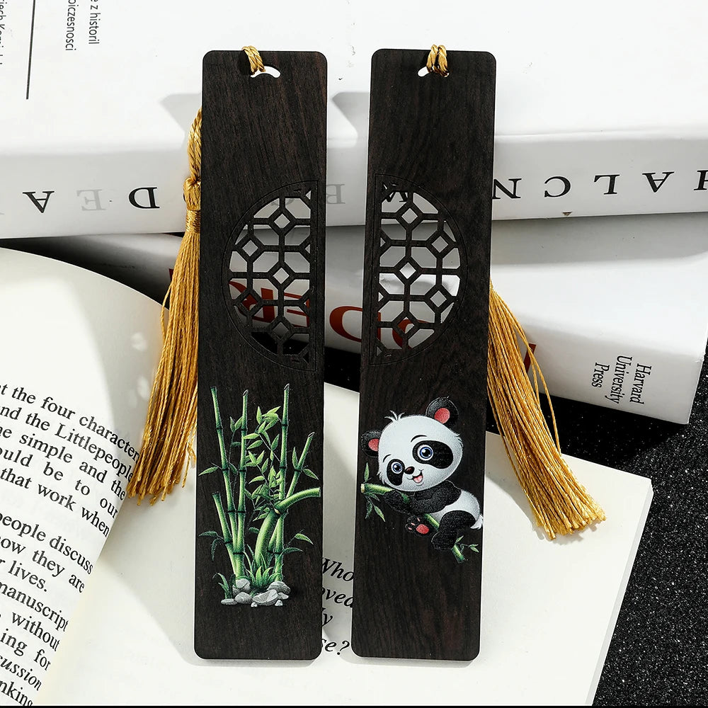 Wooden Cute Panda Bookmark