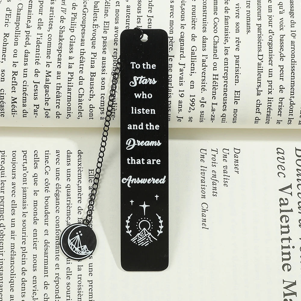 Black Engraved Bookmark w/ Tassel