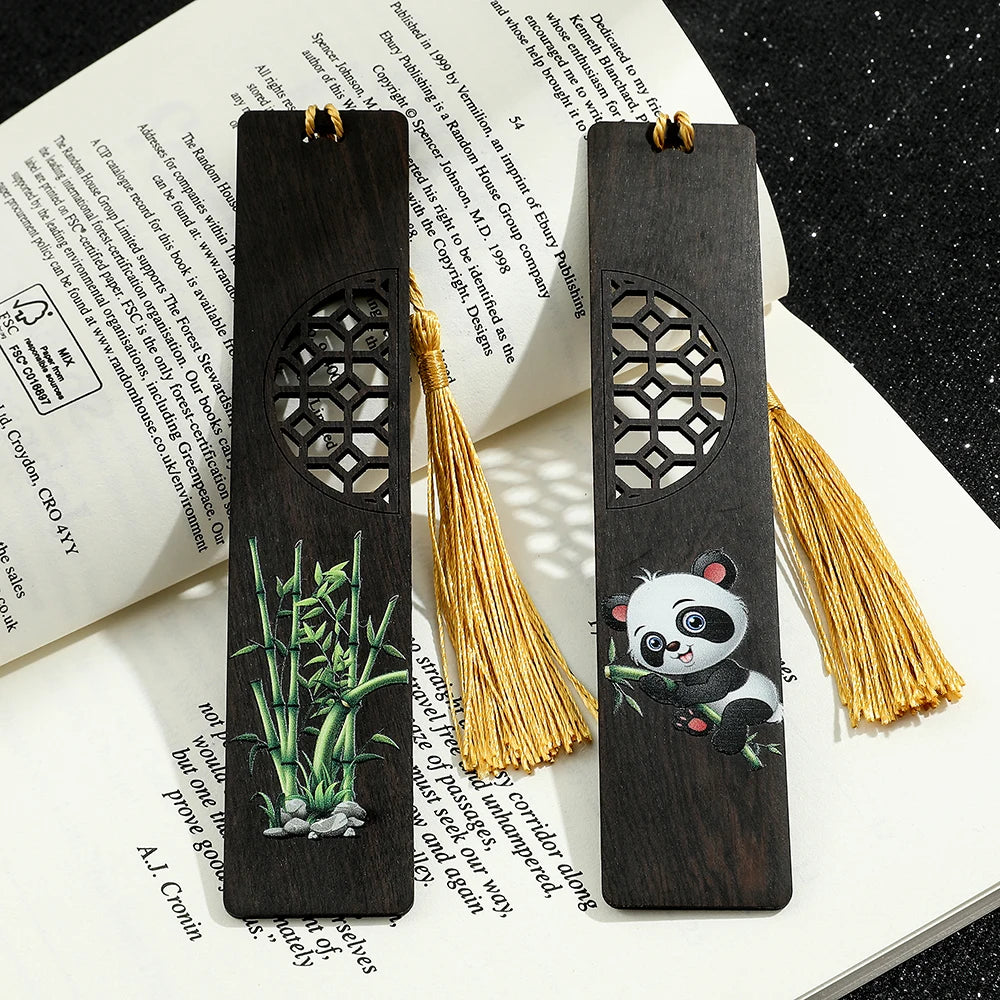 Wooden Cute Panda Bookmark