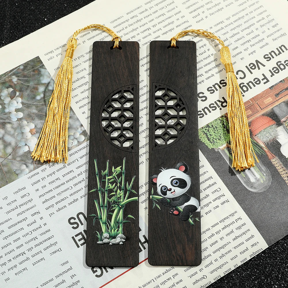 Wooden Cute Panda Bookmark