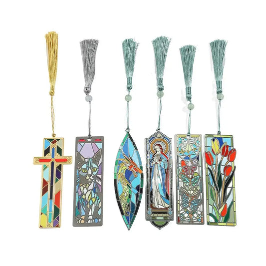 Metal Oil Painting Styled Bookmark w/ Tassel