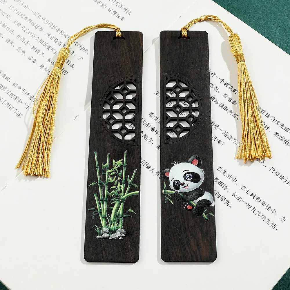 Wooden Cute Panda Bookmark