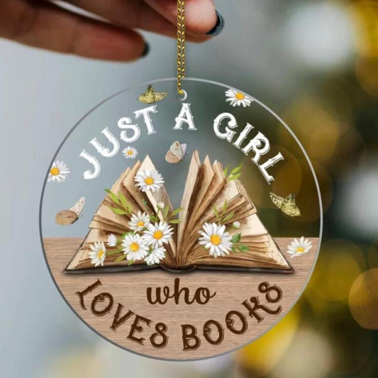 "I'm Just a Girl Who Loves Books" Ornament